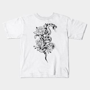 Snake and flowers Kids T-Shirt